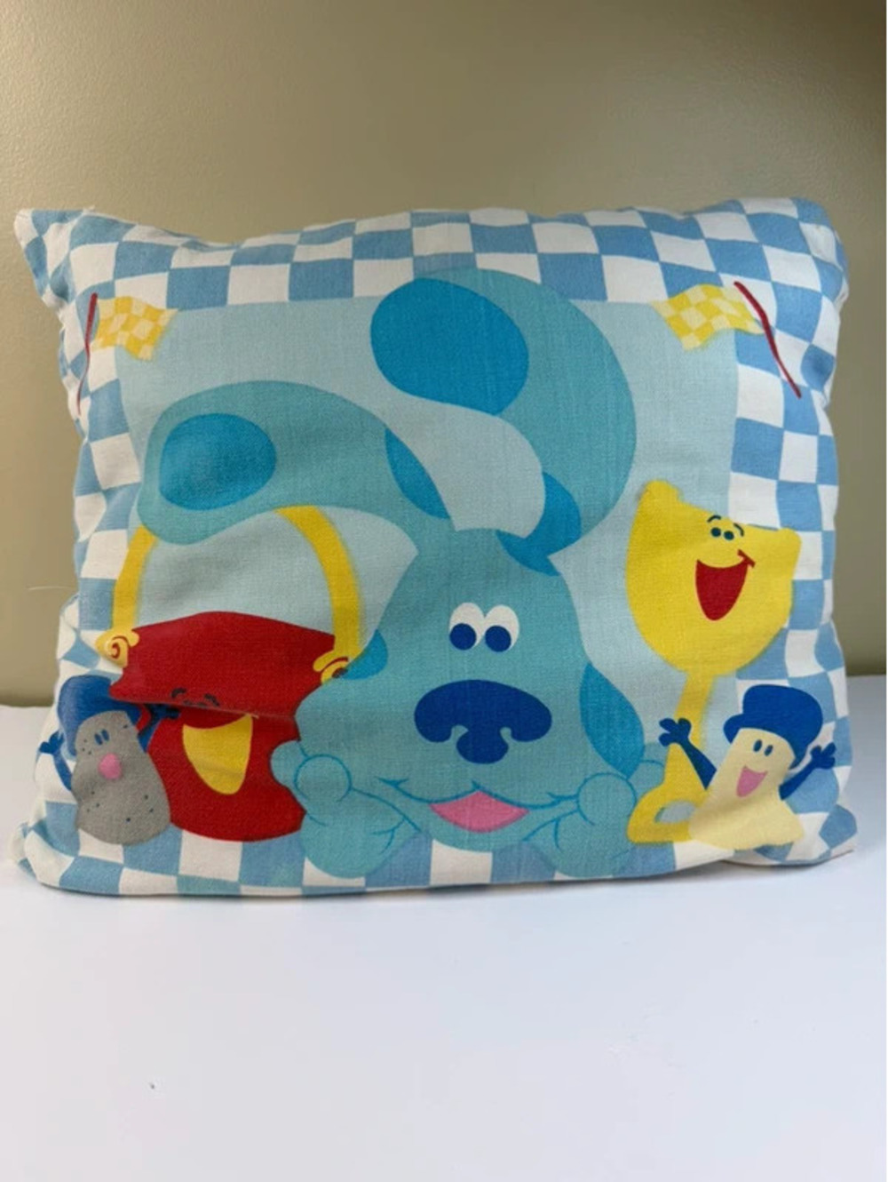 Vintage Blue's Clues Double-Sided Throw Pillow Nickelodeon Racing